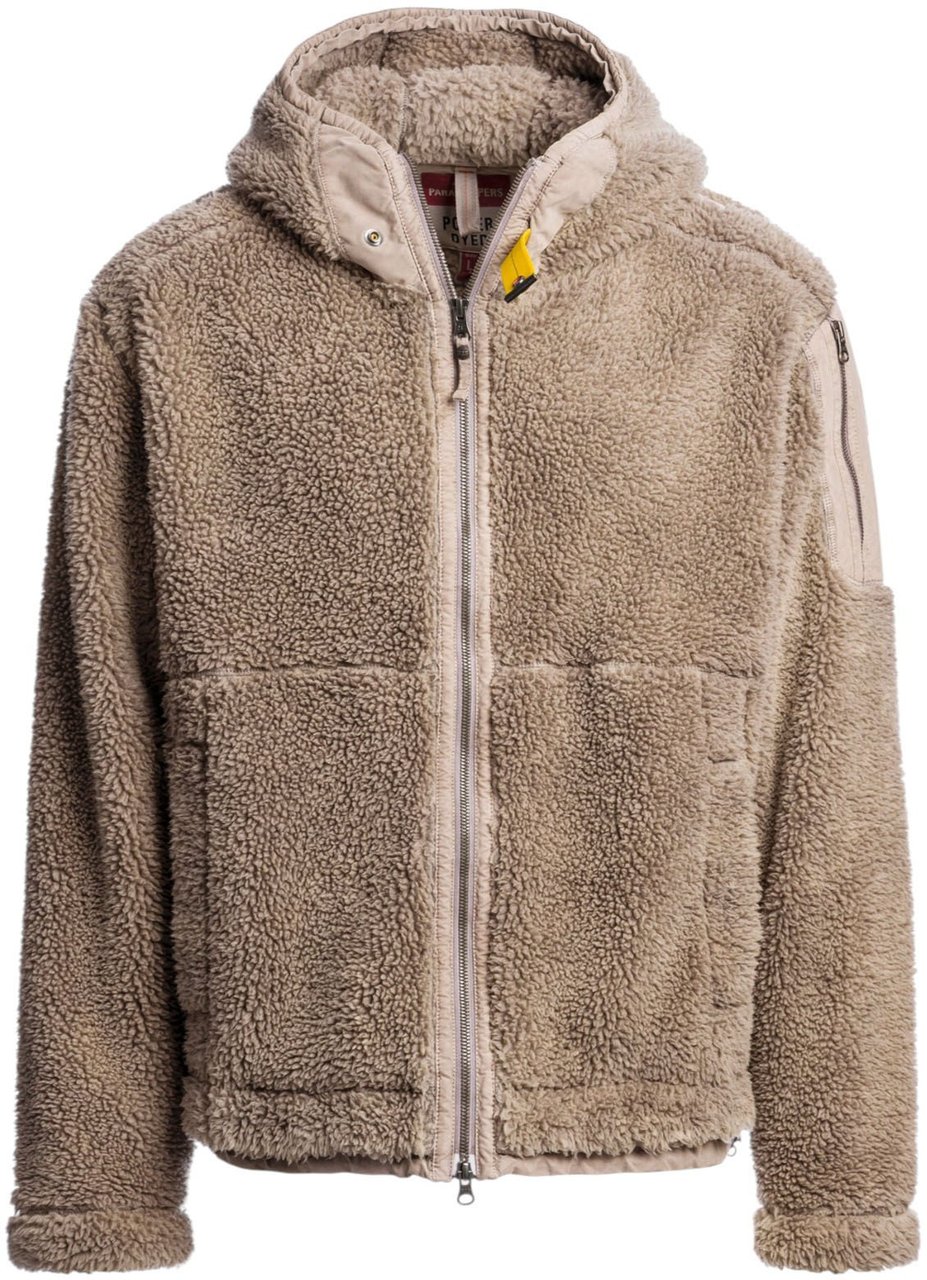 Parajumpers Blouson polaire bouclette Camaglio sable capuche Parajumpers Homme PMFLPY01 0772 Beige