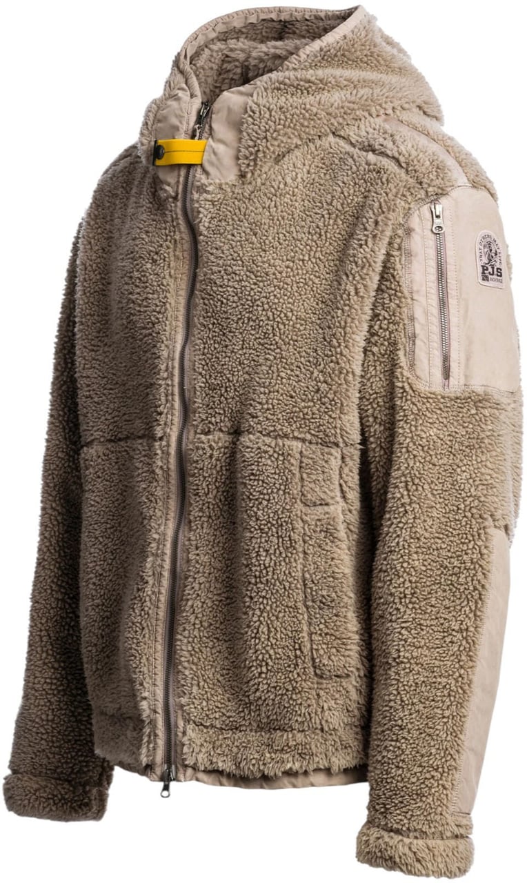 Parajumpers Blouson polaire bouclette Camaglio sable capuche Parajumpers Homme PMFLPY01 0772 Beige