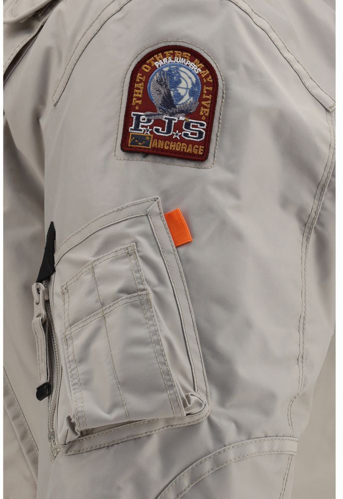 Parajumpers Gray Polyamide Bomber Grijs