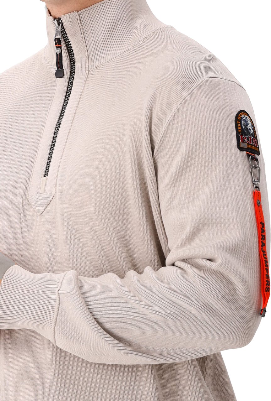 Parajumpers Parajumper Gebreide Half Zip Beige Basic Scoe Beige