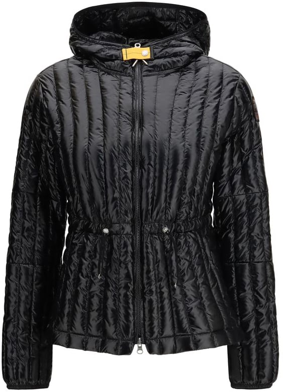 Parajumpers Black Nylon Full-Length Jacket Zwart