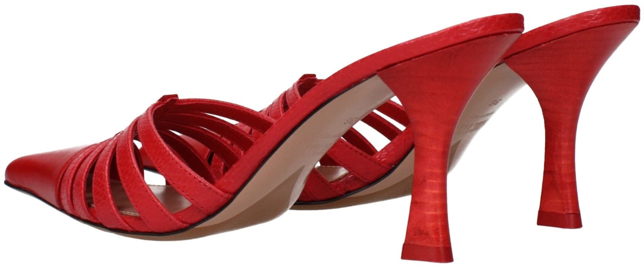 Paris Texas Red Leather Stiletto Heel Sandals Rood