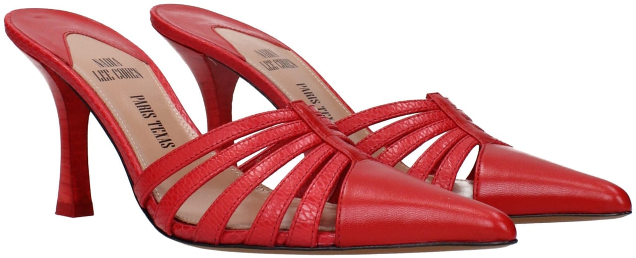 Paris Texas Red Leather Stiletto Heel Sandals Rood