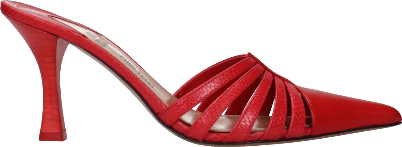 Paris Texas Red Leather Stiletto Heel Sandals Rood