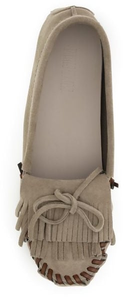 Paris Texas Gray Calf Leather Bos Taurus Moccassin Grijs