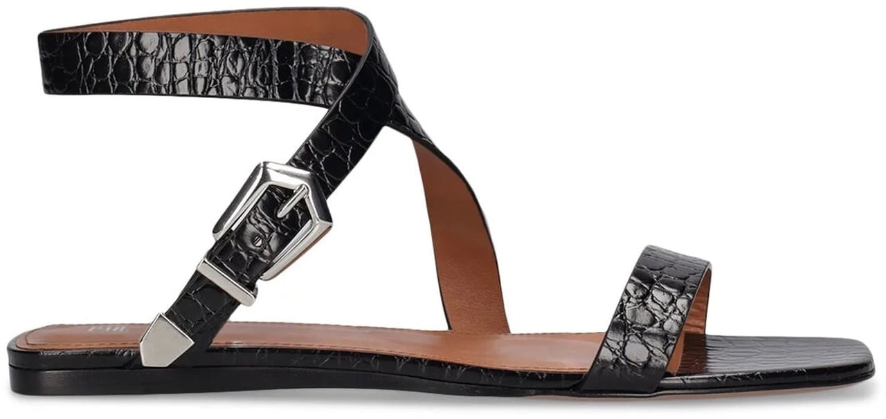 Paris Texas Paris Texas Lauren Croco Flat Sandals Zwart