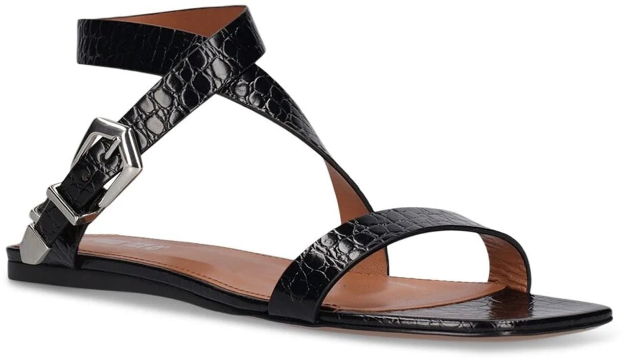 Paris Texas Paris Texas Lauren Croco Flat Sandals Zwart