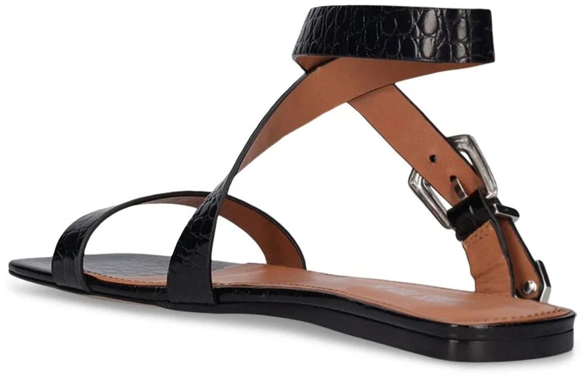 Paris Texas Paris Texas Lauren Croco Flat Sandals Zwart