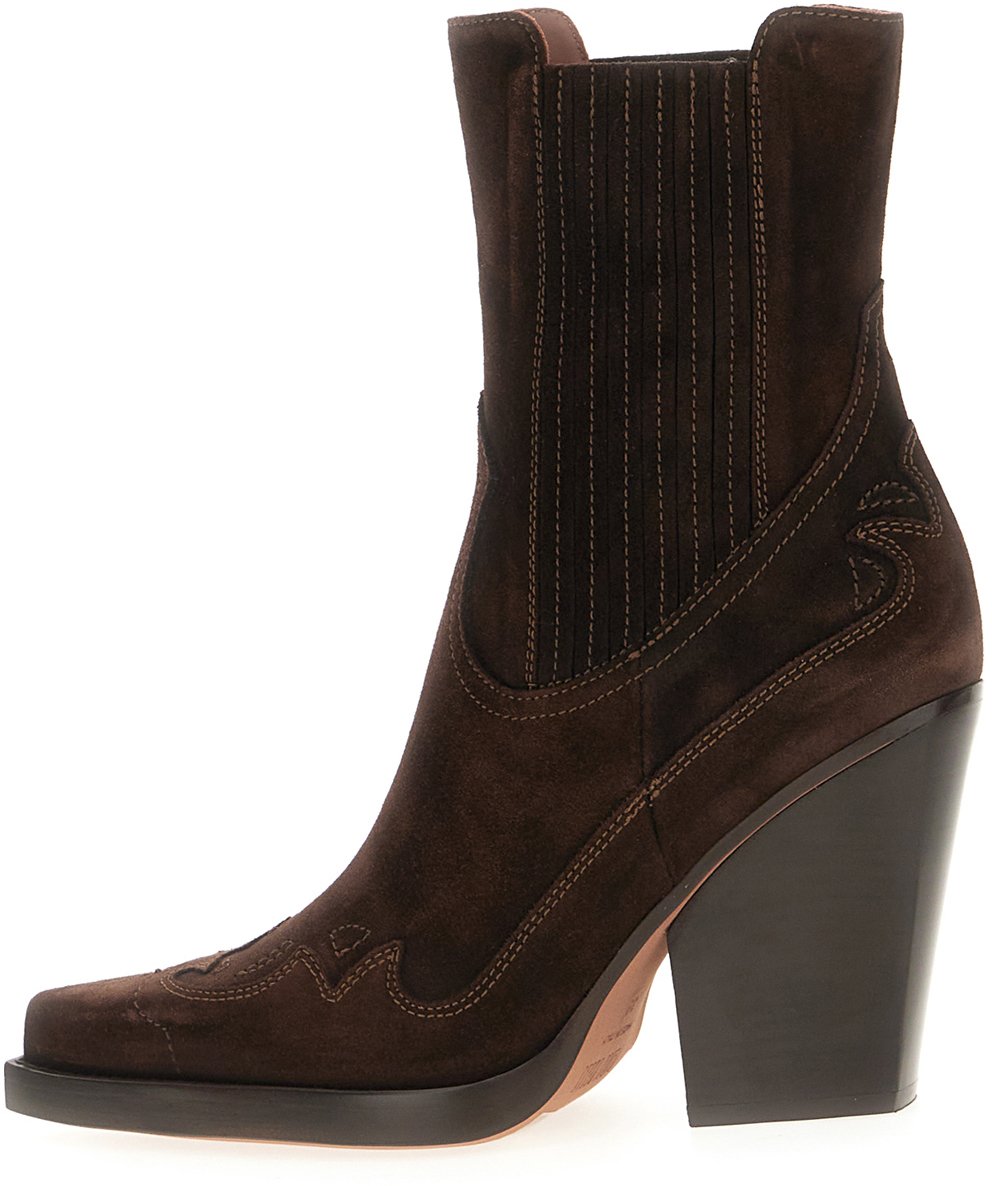 Paris Texas Dark brown suede Dallas ankle boots Bruin