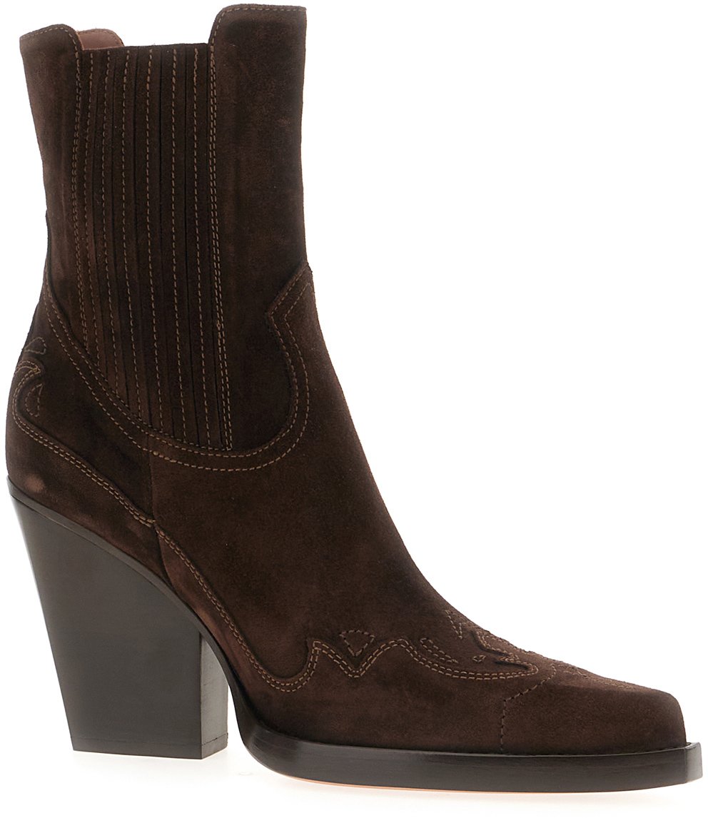 Paris Texas Dark brown suede Dallas ankle boots Bruin