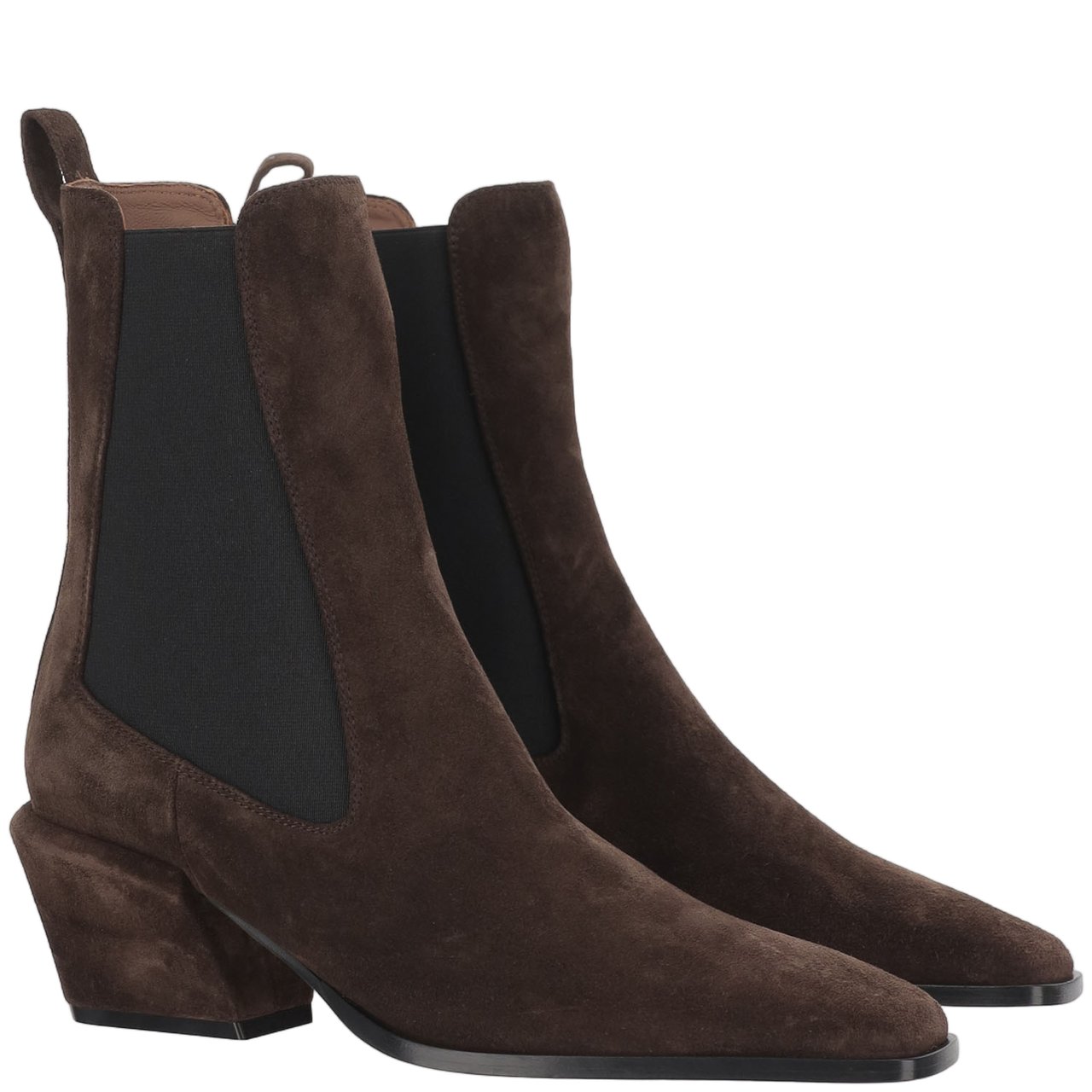 Paris Texas Brown Square Toe Suede Boots Bruin
