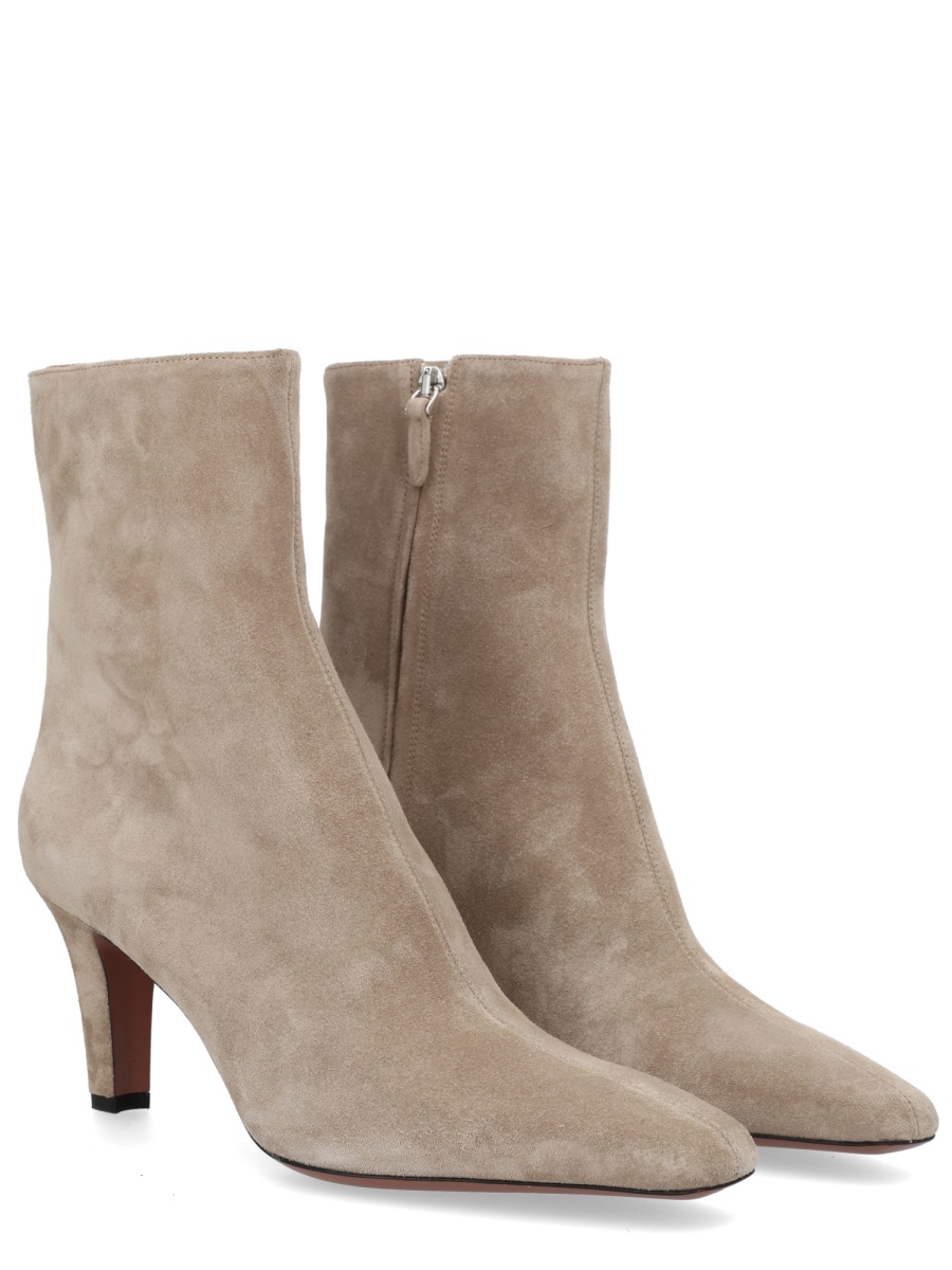 Paris Texas Belle Pointed Toe Suede Ankle Boots Roze