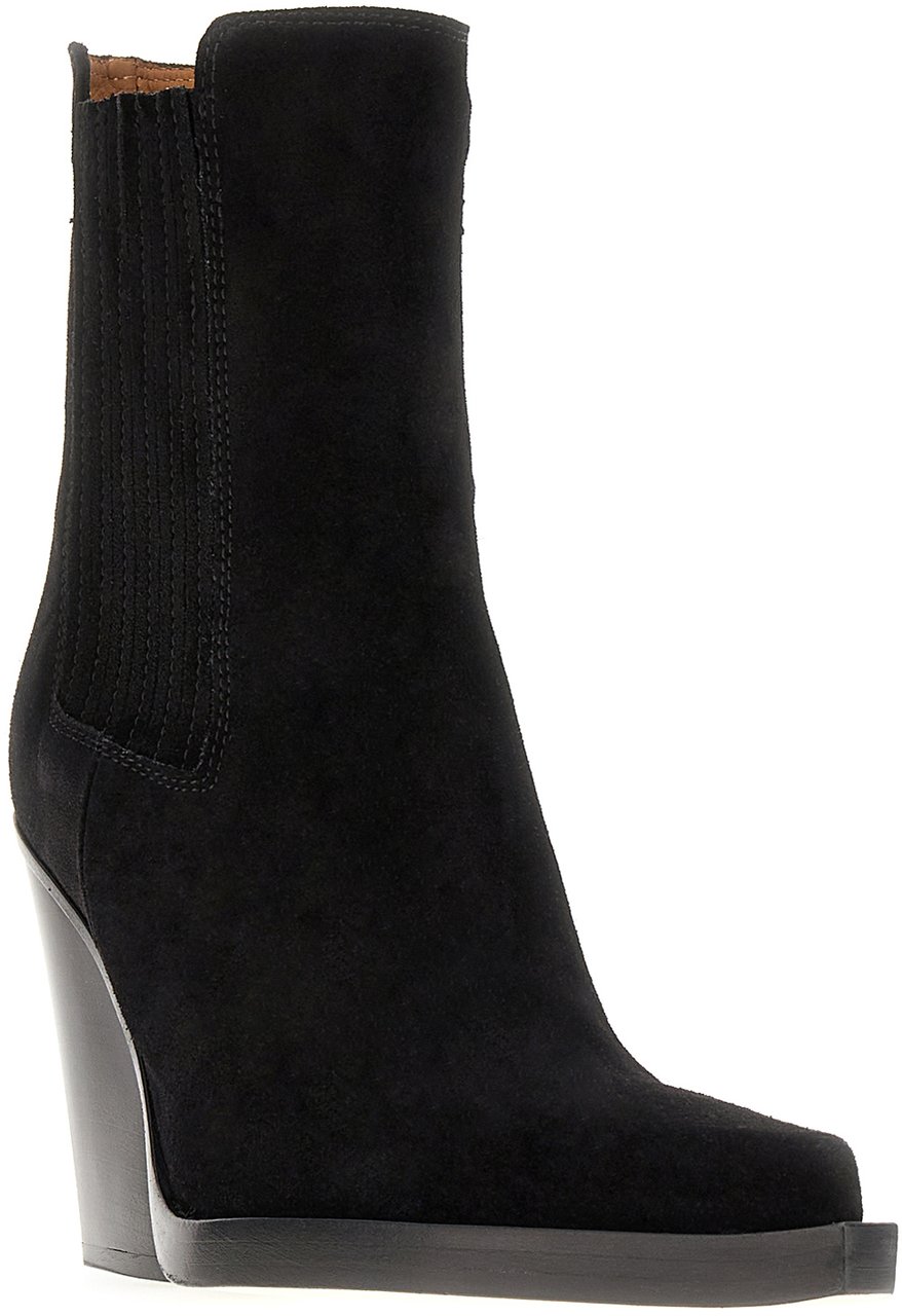 Paris Texas Black suede Dallas ankle boots Zwart
