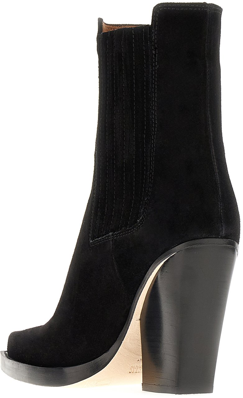 Paris Texas Black suede Dallas ankle boots Zwart