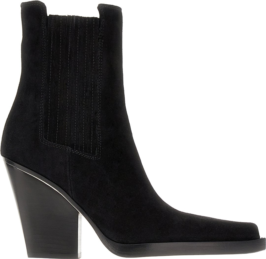 Paris Texas Black suede Dallas ankle boots Zwart