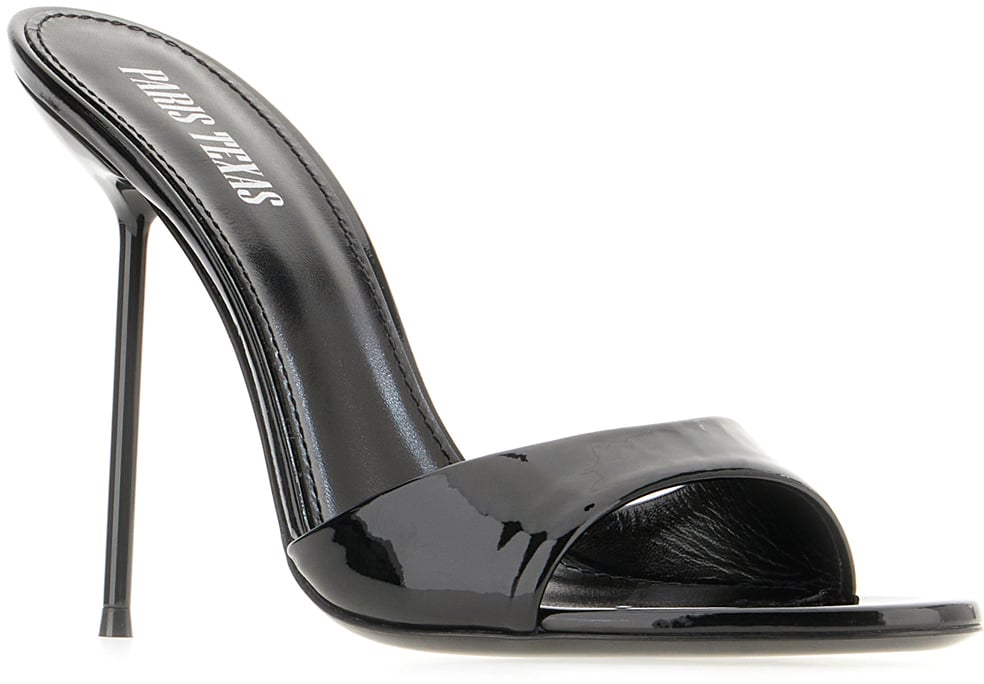 Paris Texas Black leather Lidia mules Zwart