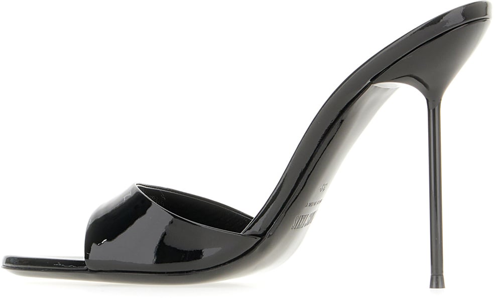 Paris Texas Black leather Lidia mules Zwart