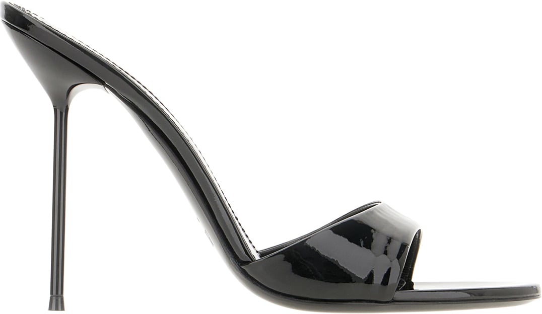 Paris Texas Black leather Lidia mules Zwart