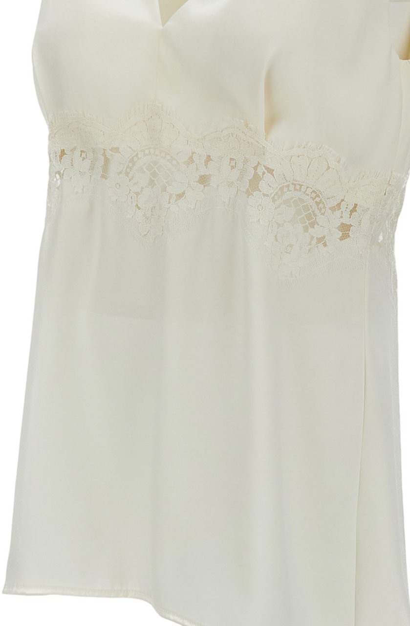 P.A.R.O.S.H. V-Neck Sleeveless Top With Lace Insert Wit
