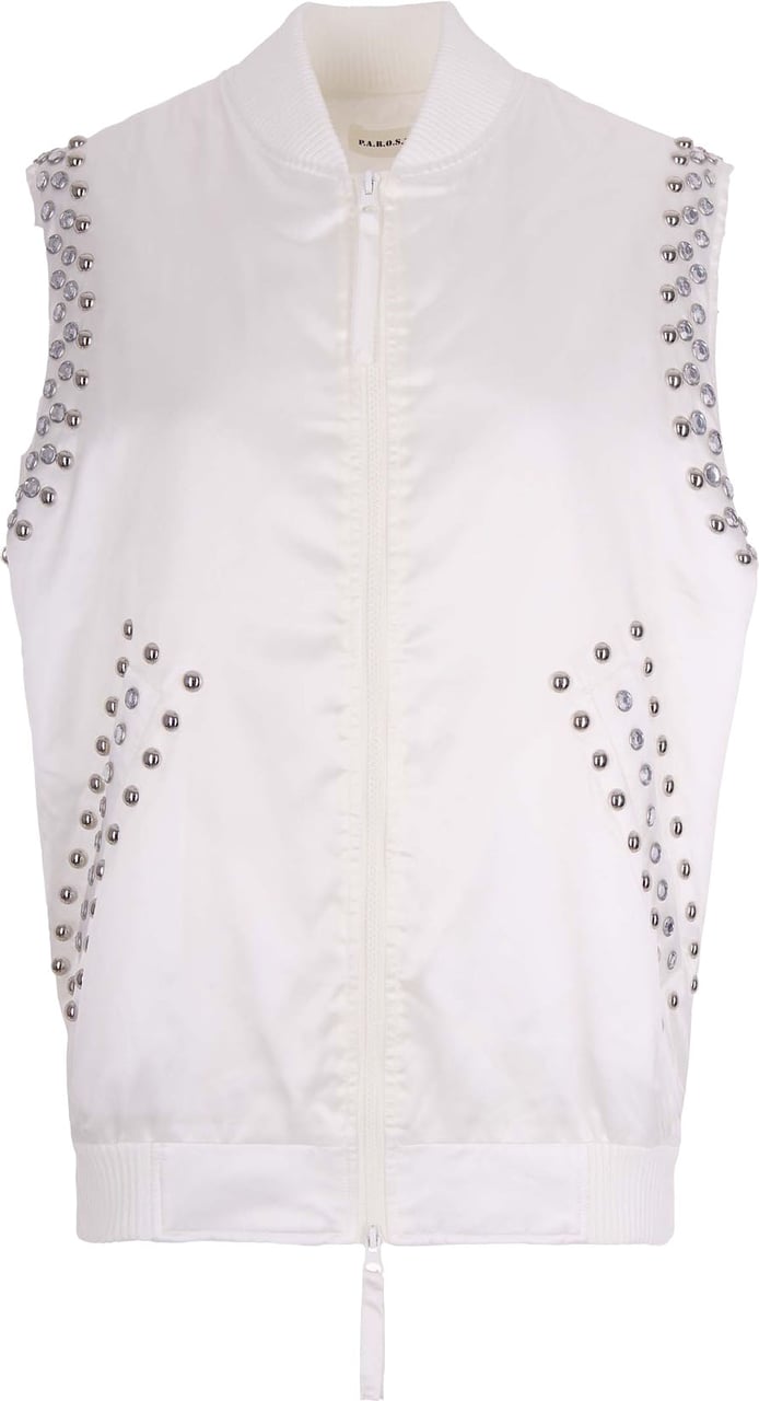 P.A.R.O.S.H. Sleeveless Bomber Jacket With Studs Wit