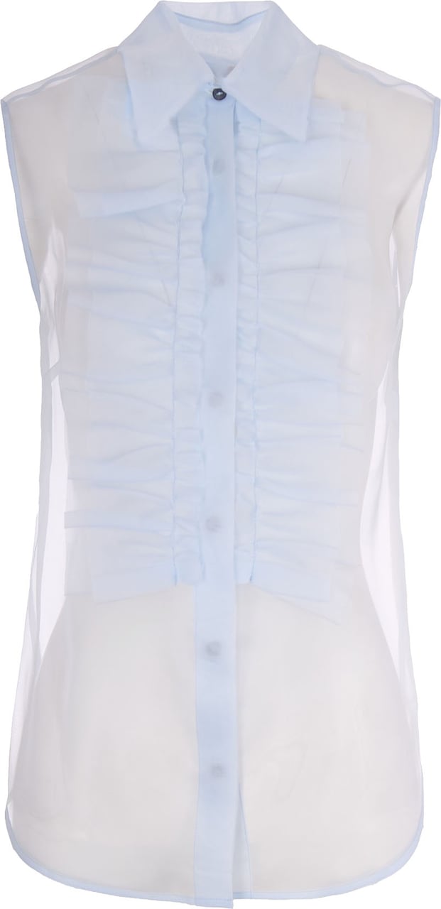 P.A.R.O.S.H. Sheer Ruffled Shirt Wit