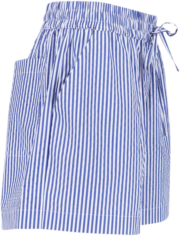 P.A.R.O.S.H. Pinstriped Shorts With Rhinestones Blauw