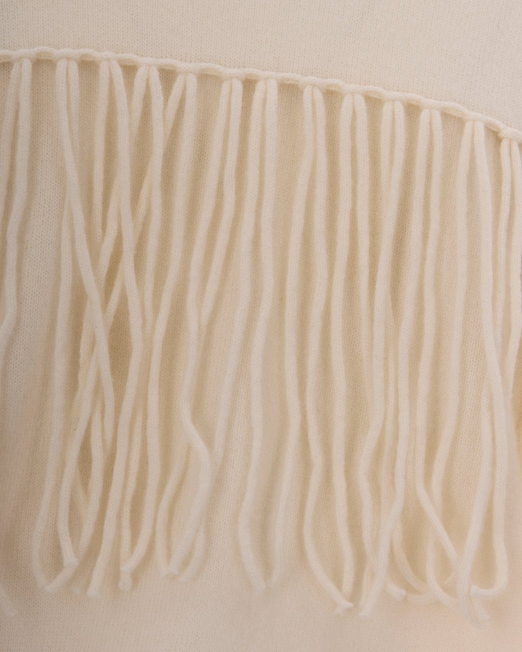 P.A.R.O.S.H. Cream Fringe Cashmere Sweater Neutraal