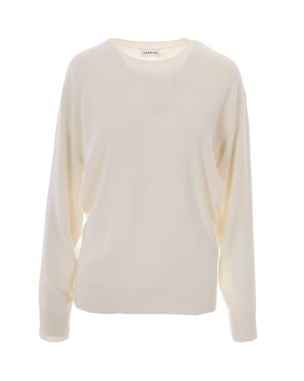 P.A.R.O.S.H. Cream Fringe Cashmere Sweater Neutraal