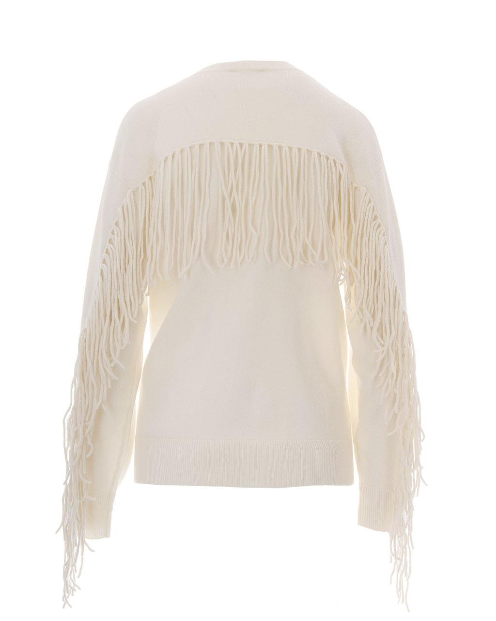P.A.R.O.S.H. Cream Fringe Cashmere Sweater Neutraal