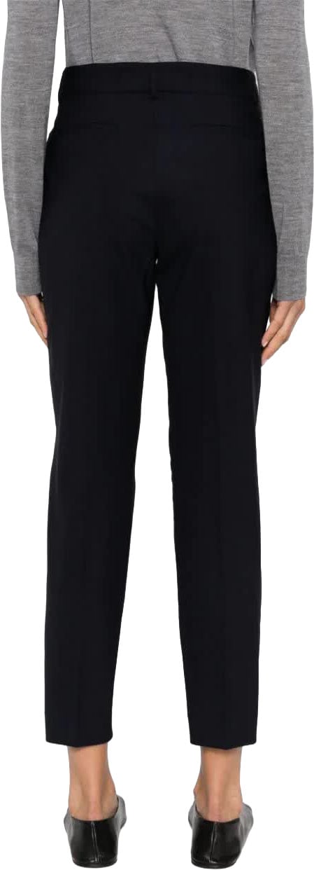 P.A.R.O.S.H. Mid Rise Cropped Straight Leg Wool Pants Zwart