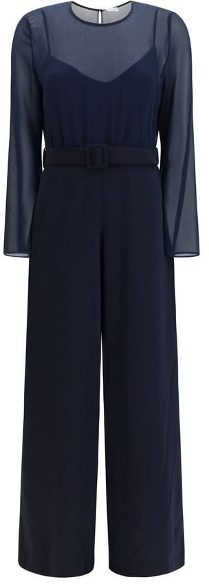 P.A.R.O.S.H. P.A.R.O.S.H. Blue Polyester Jumpsuit Blauw