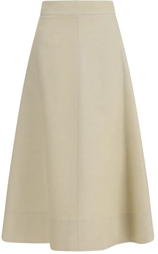 P.A.R.O.S.H. P.A.R.O.S.H. Beige Linen Midi Skirt Beige