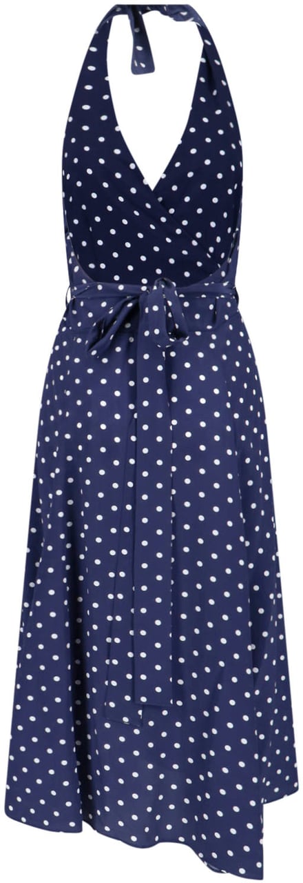 P.A.R.O.S.H. Maxi Polka Dot Dress – Blue Blauw