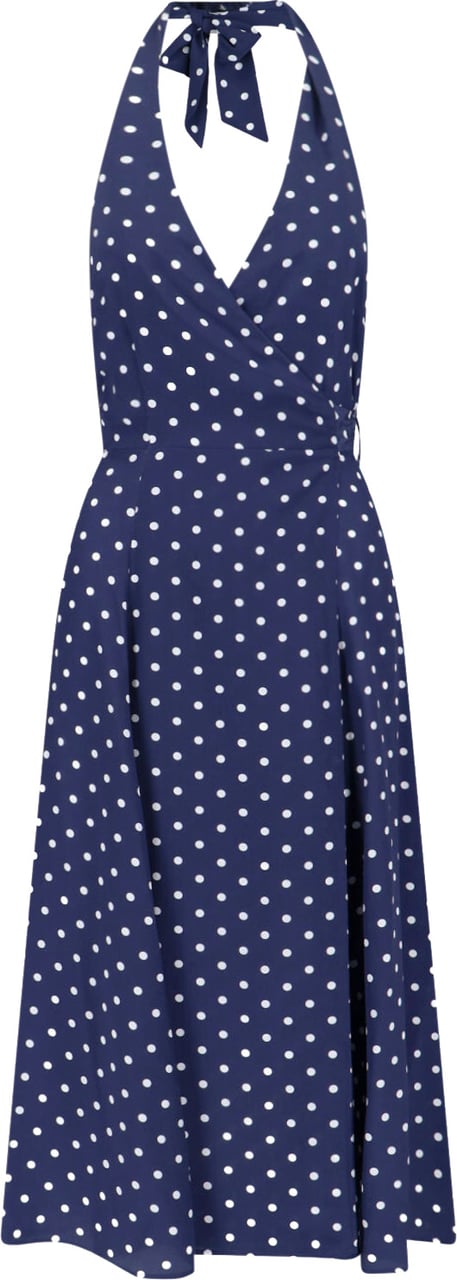P.A.R.O.S.H. Maxi Polka Dot Dress – Blue Blauw