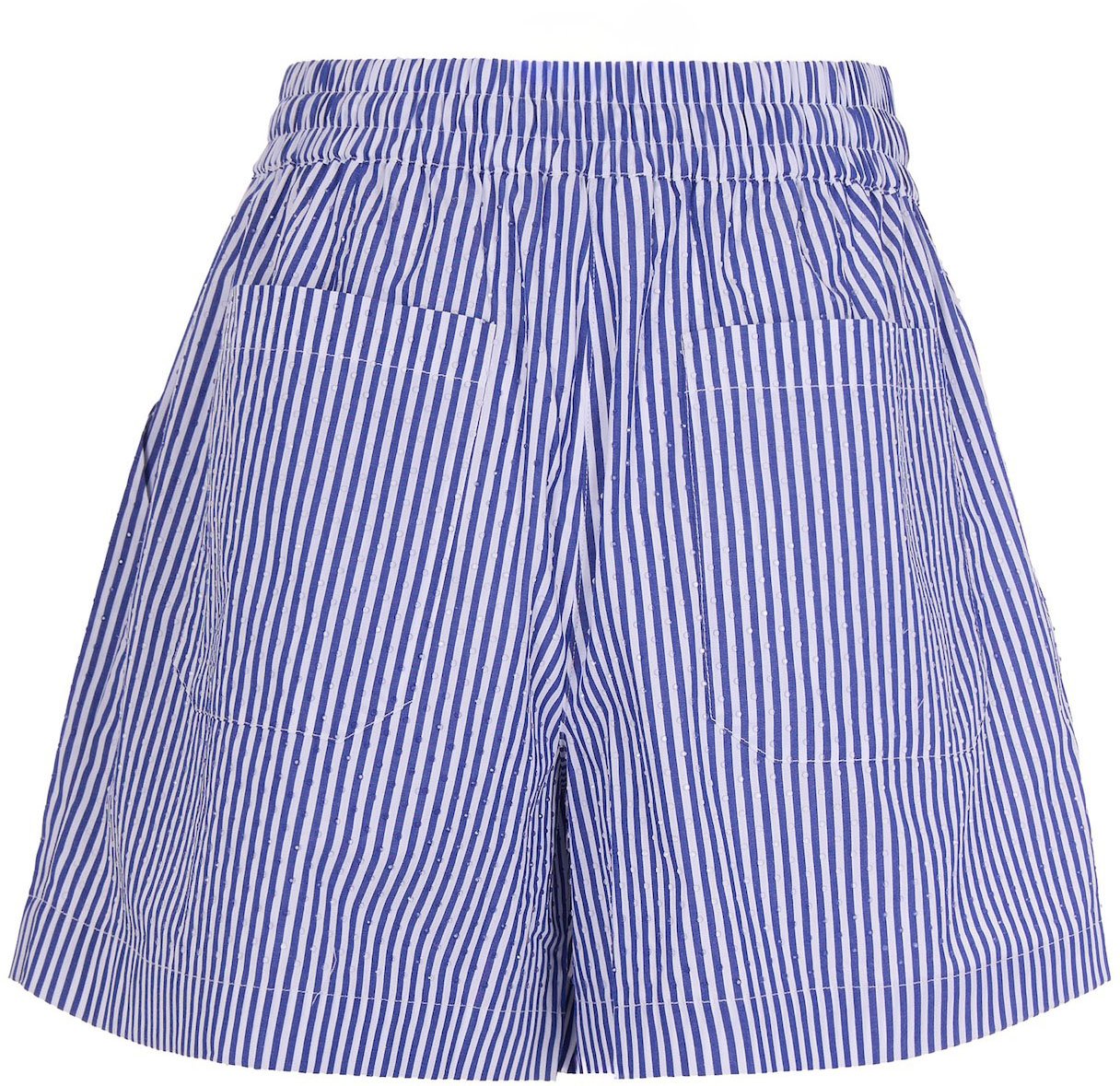 P.A.R.O.S.H. Pinstriped Shorts With Rhinestones Blauw