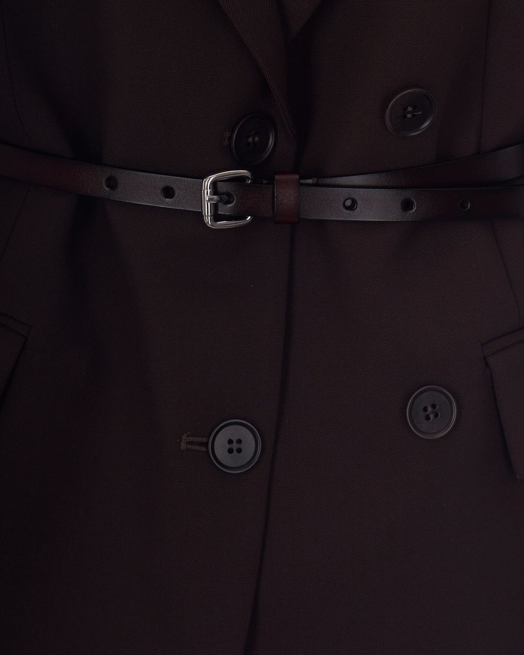 P.A.R.O.S.H. Dark Brown Wool Blazer Zwart
