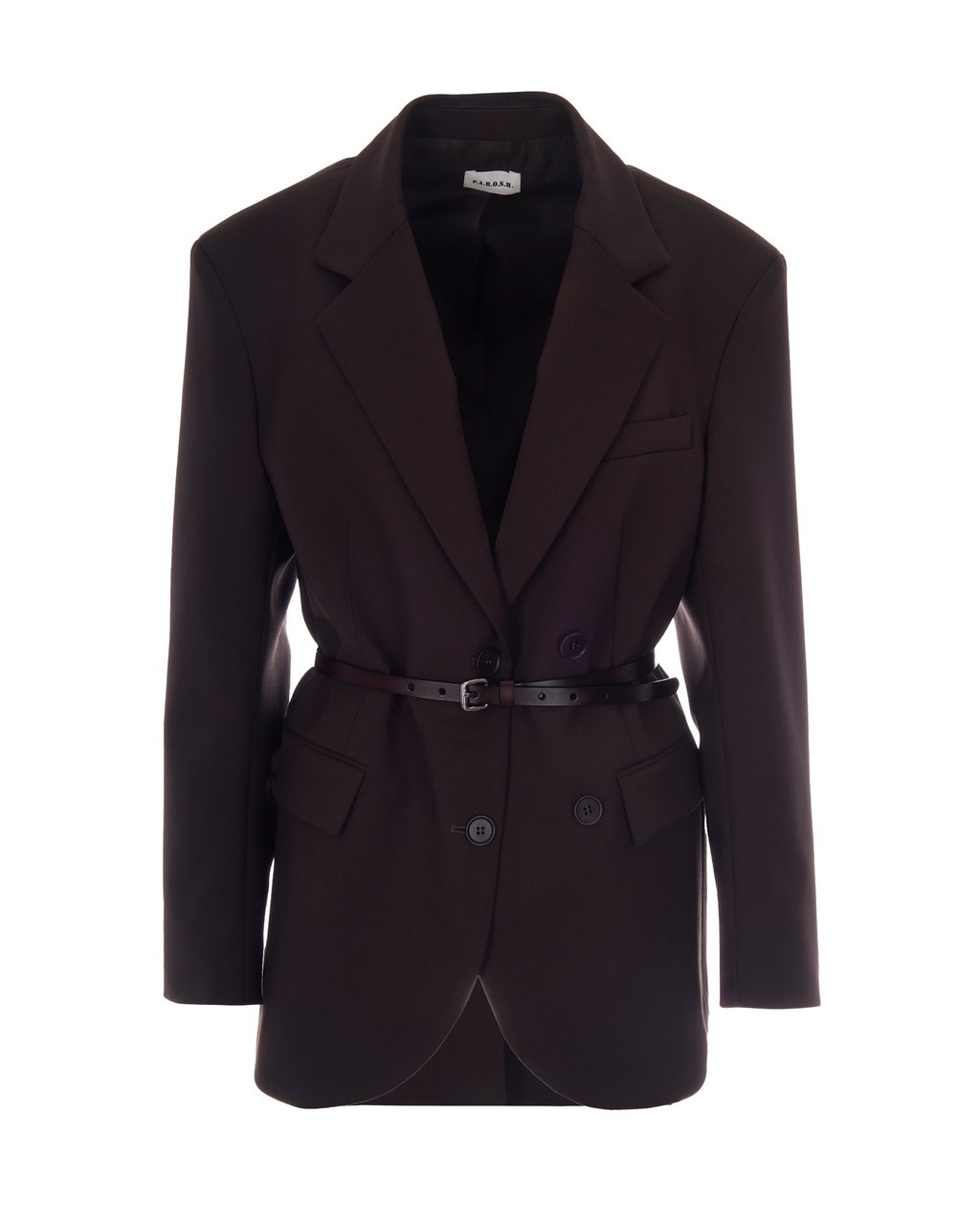 P.A.R.O.S.H. Dark Brown Wool Blazer Zwart