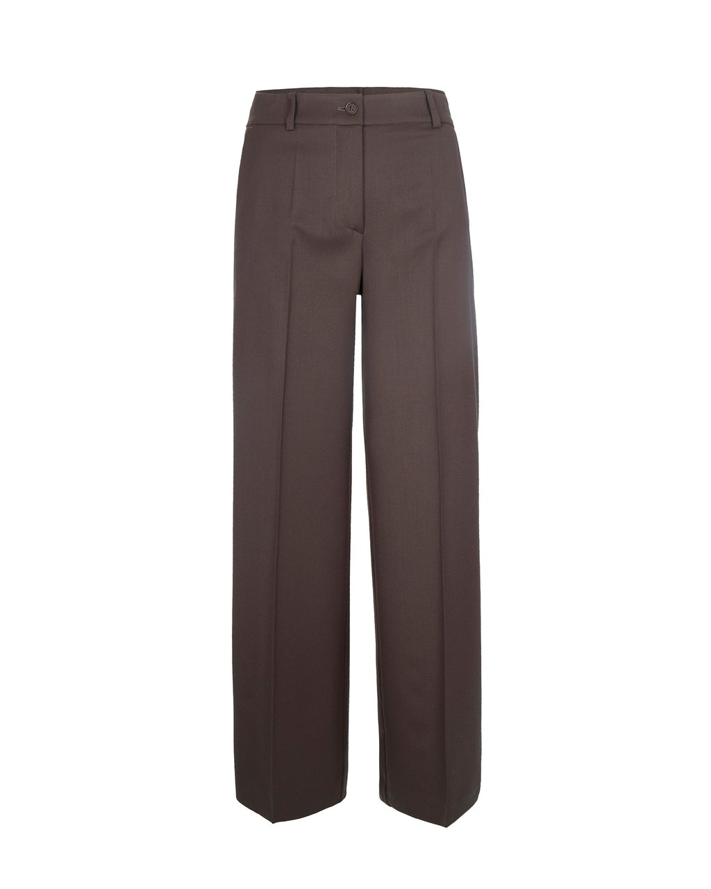 P.A.R.O.S.H. Dark Brown Wide-Leg Virgin Wool Pants Bruin