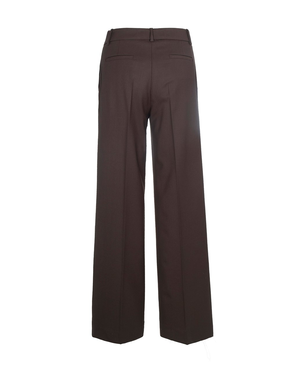 P.A.R.O.S.H. Dark Brown Wide-Leg Virgin Wool Pants Bruin