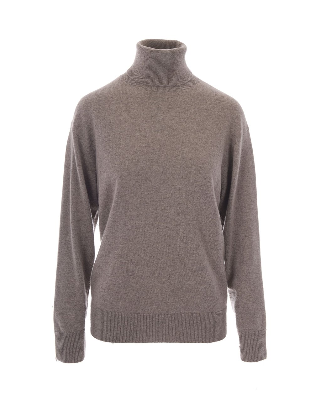 P.A.R.O.S.H. Taupe Fringe Cashmere Turtleneck Grijs