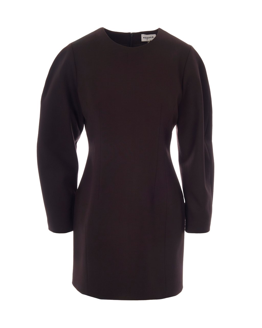 P.A.R.O.S.H. Dark Brown Wool Mini Dress Bruin
