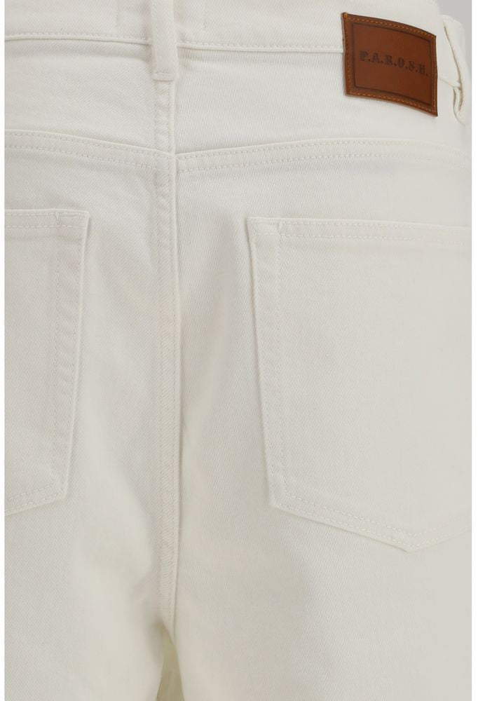 P.A.R.O.S.H. White Cotton Bermuda Shorts Wit