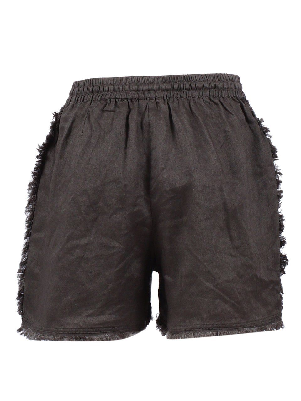 P.A.R.O.S.H. Relaxed Frayed Linen Shorts Zwart
