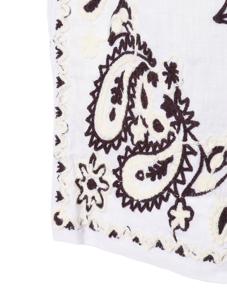 P.A.R.O.S.H. Linen Paisley Embroidered Shorts Wit