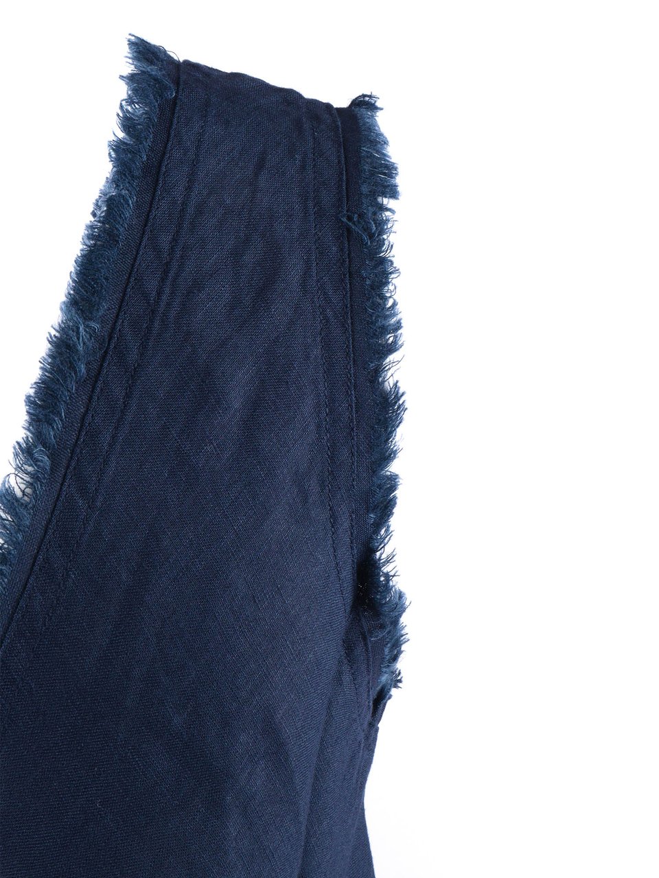 P.A.R.O.S.H. Sleeveless Frayed V Neck Tank Top Zwart