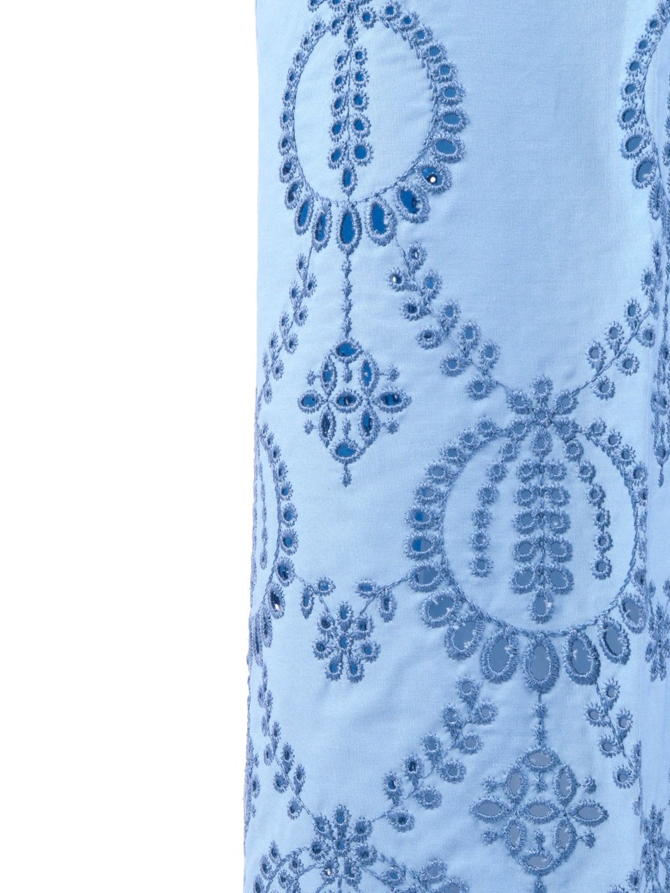 P.A.R.O.S.H. Cropped Wide Embroidered Straight-Leg Pants Blauw