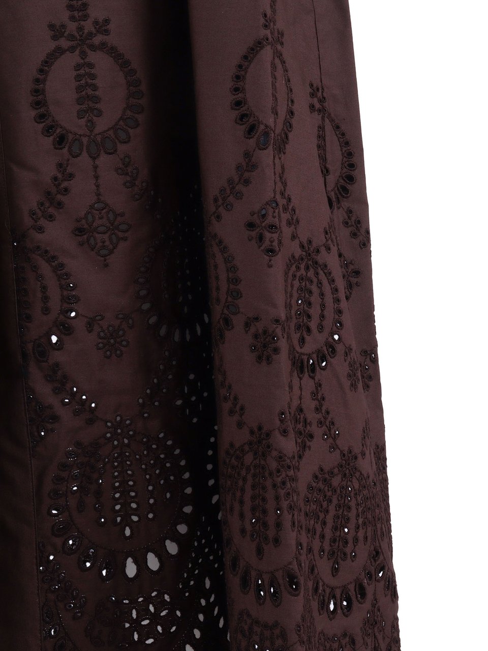 P.A.R.O.S.H. Cut Out Embroidery Midi Dress Zwart
