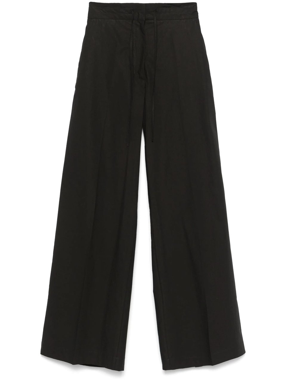 P.A.R.O.S.H. Pantaloni Wide Leg Drawstring Cotton Pants Zwart