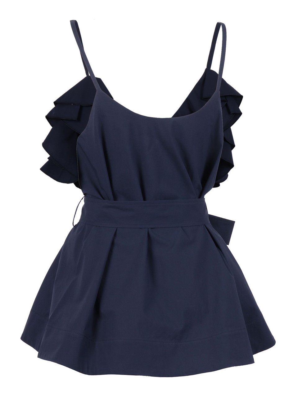 P.A.R.O.S.H. Sleeveless Peplum Layered Blouse Blauw