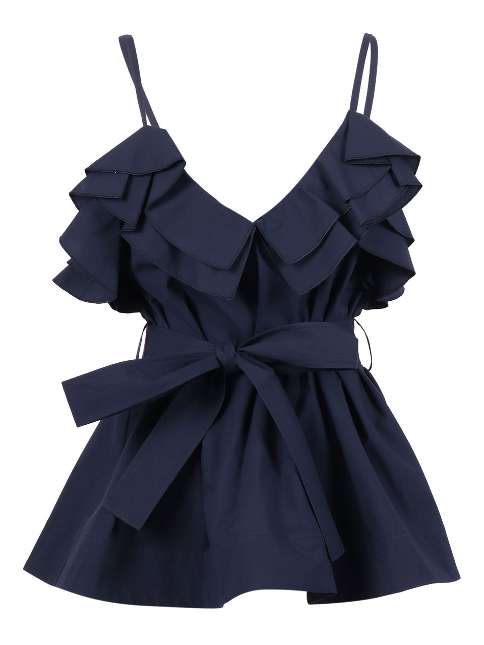 P.A.R.O.S.H. Sleeveless Peplum Layered Blouse Blauw